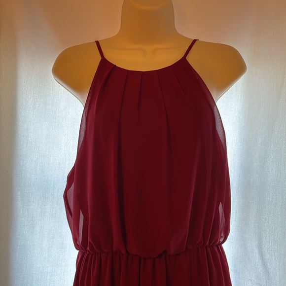 Lush Cranberry Red Cocktail Dress, Size Large - Picture 3 of 9